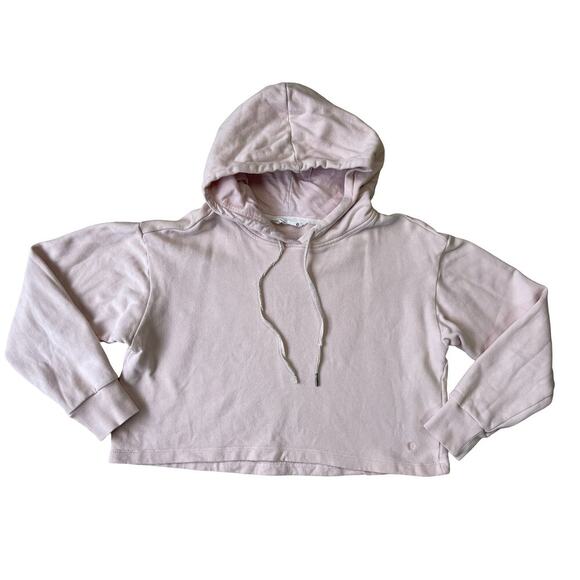 Tavi Noir Semi Cropped Blush Pink Hoodie Athleisure Loungewear Sporty Chic Small - Picture 2 of 10